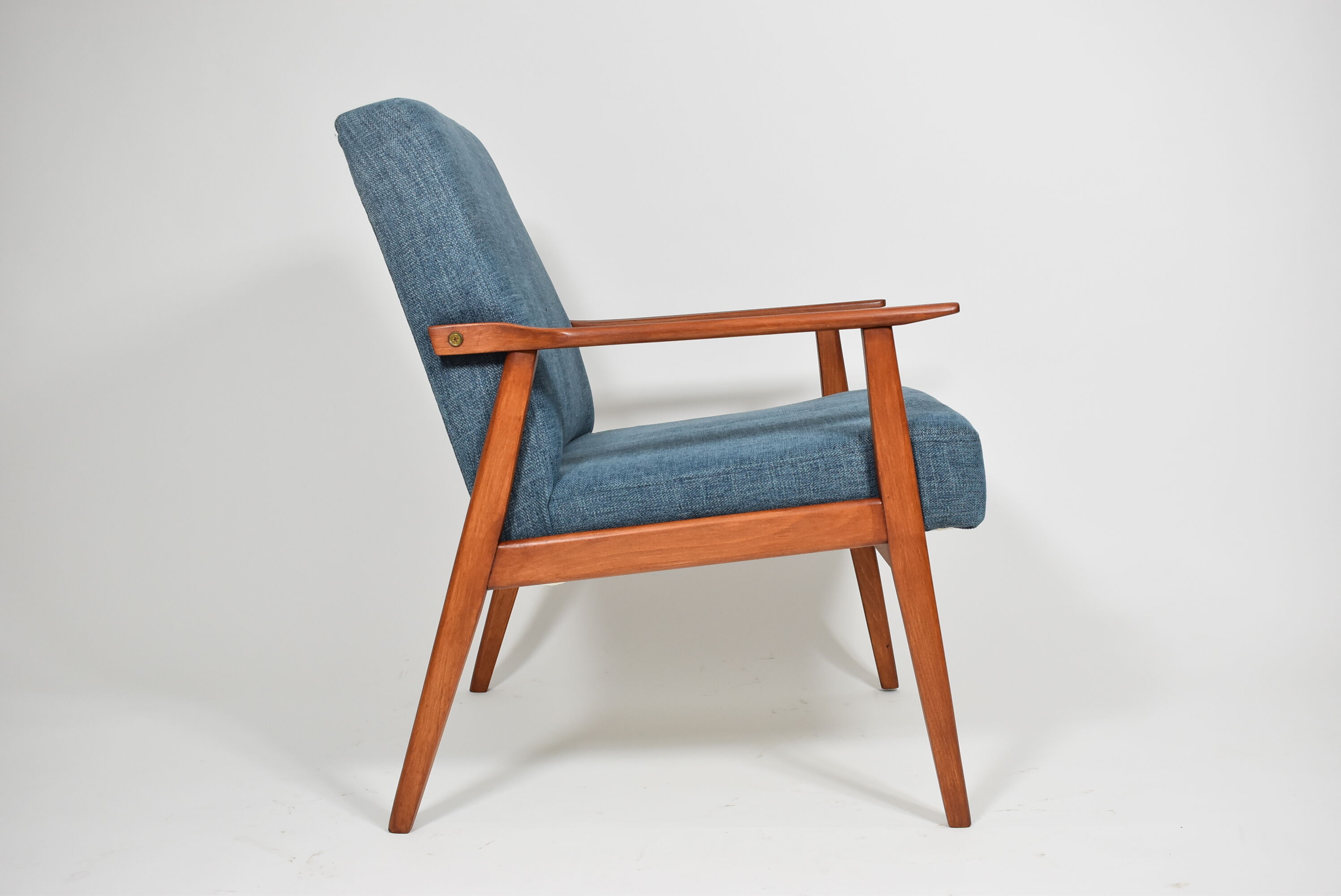 Original club armchair "Snieżnik" 1960s, blue
