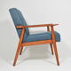Original club armchair "Snieżnik" 1960s, blue