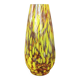 Vase conique verre de Murano moucheté jaune 1970