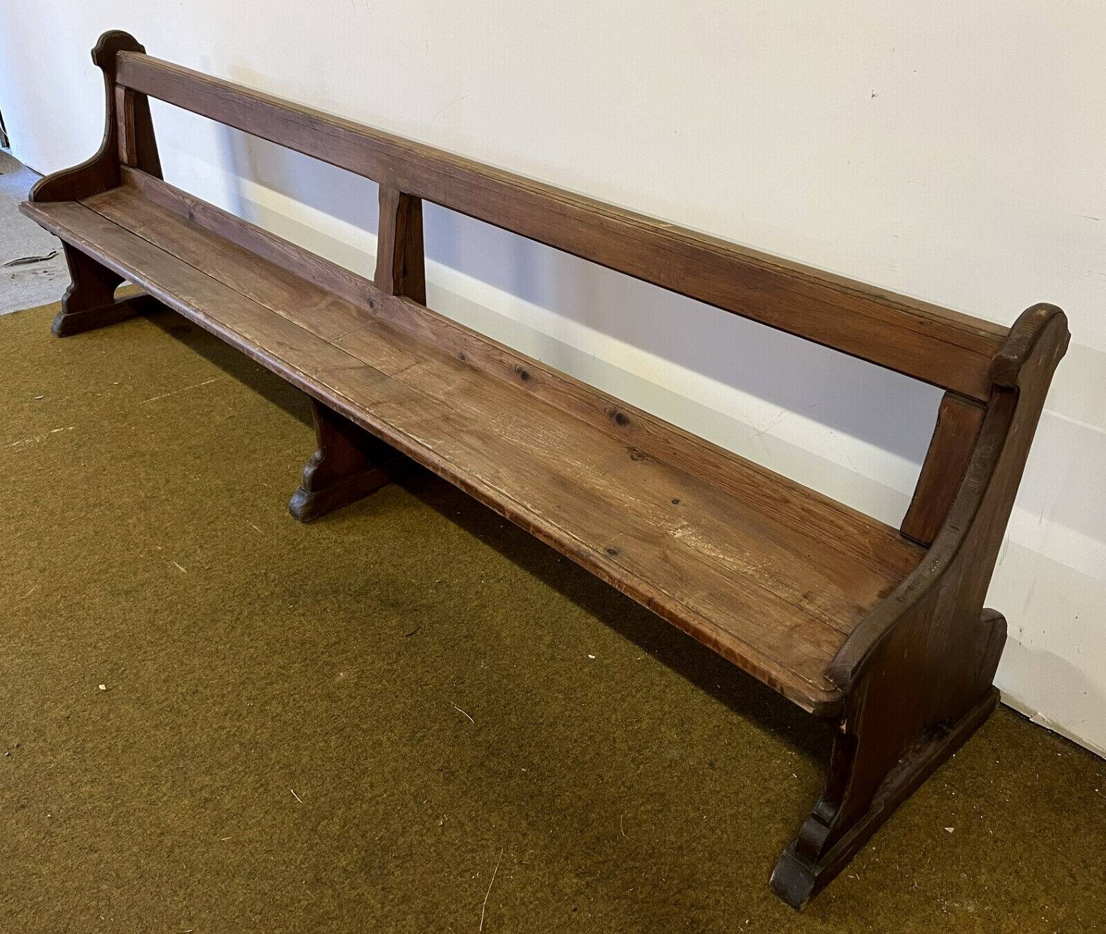 Monumental church bench with solid wood back, 19th century around 1800