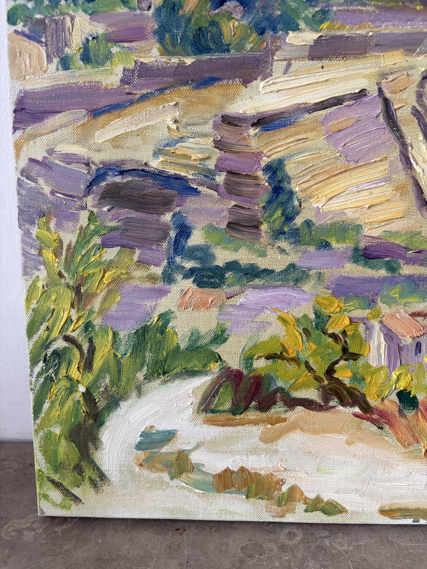 Gordes, village in the Luberon, oil on canvas signed Gisèle Renaut