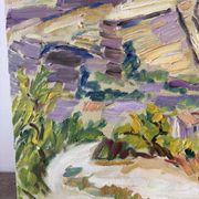 Gordes, village in the Luberon, oil on canvas signed Gisèle Renaut