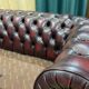 Pair of 2-seater leather Chesterfield sofas from the 1990s by Thomas LLOYD