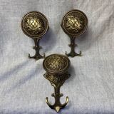Coat hooks with knob and double brass hooks