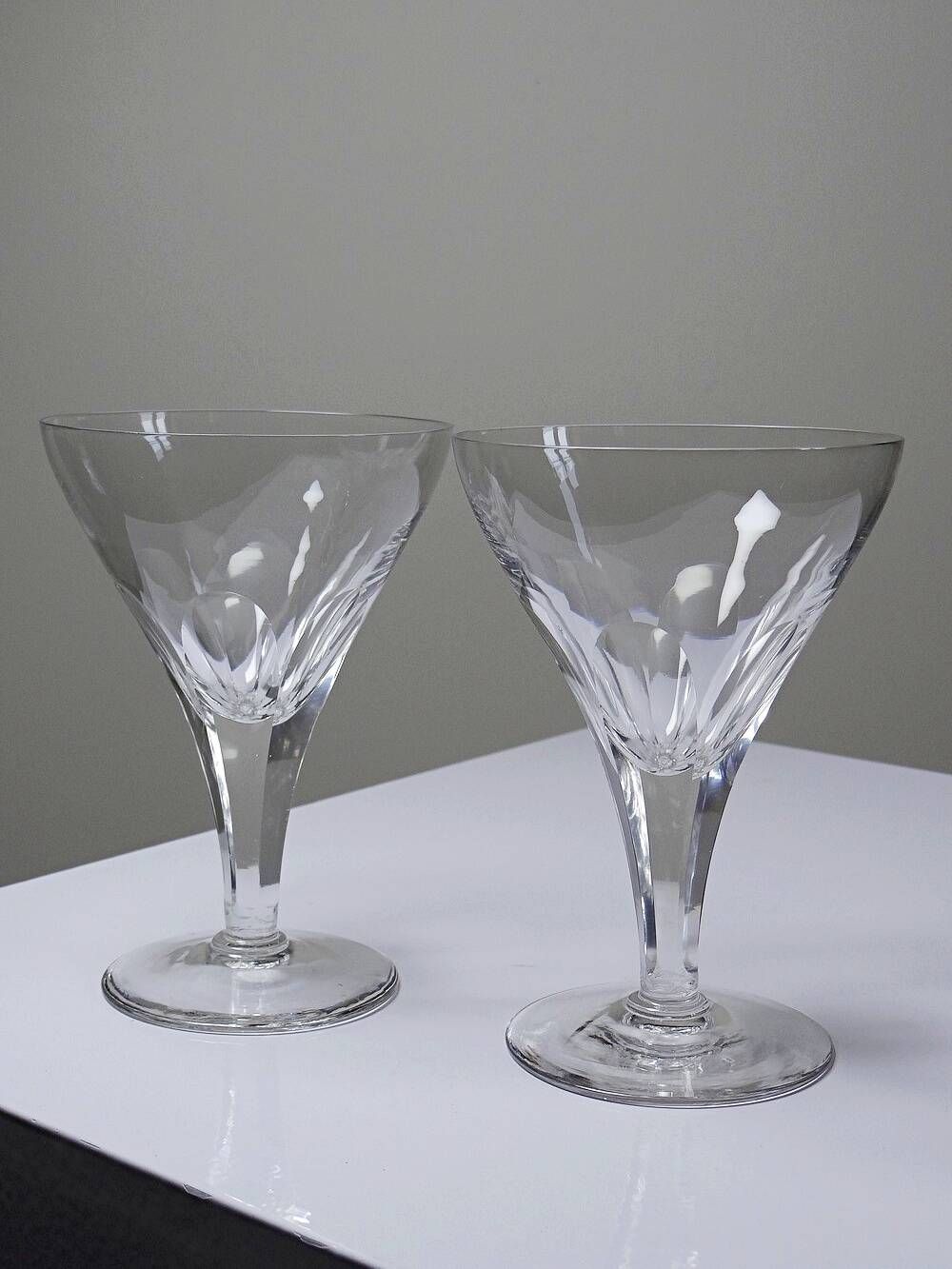 Antique service of 6 cut crystal glasses attributed to Moser, Bohemia.