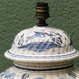 Potiche lamp base, in Moustiers earthenware, 18th century