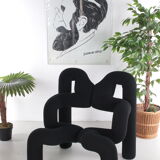 Vintage black Terje Ekstrøm Ekstrem armchair Stokke Varier