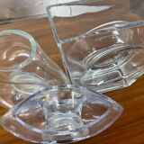 Trio of vintage molded glass vases from the 70s