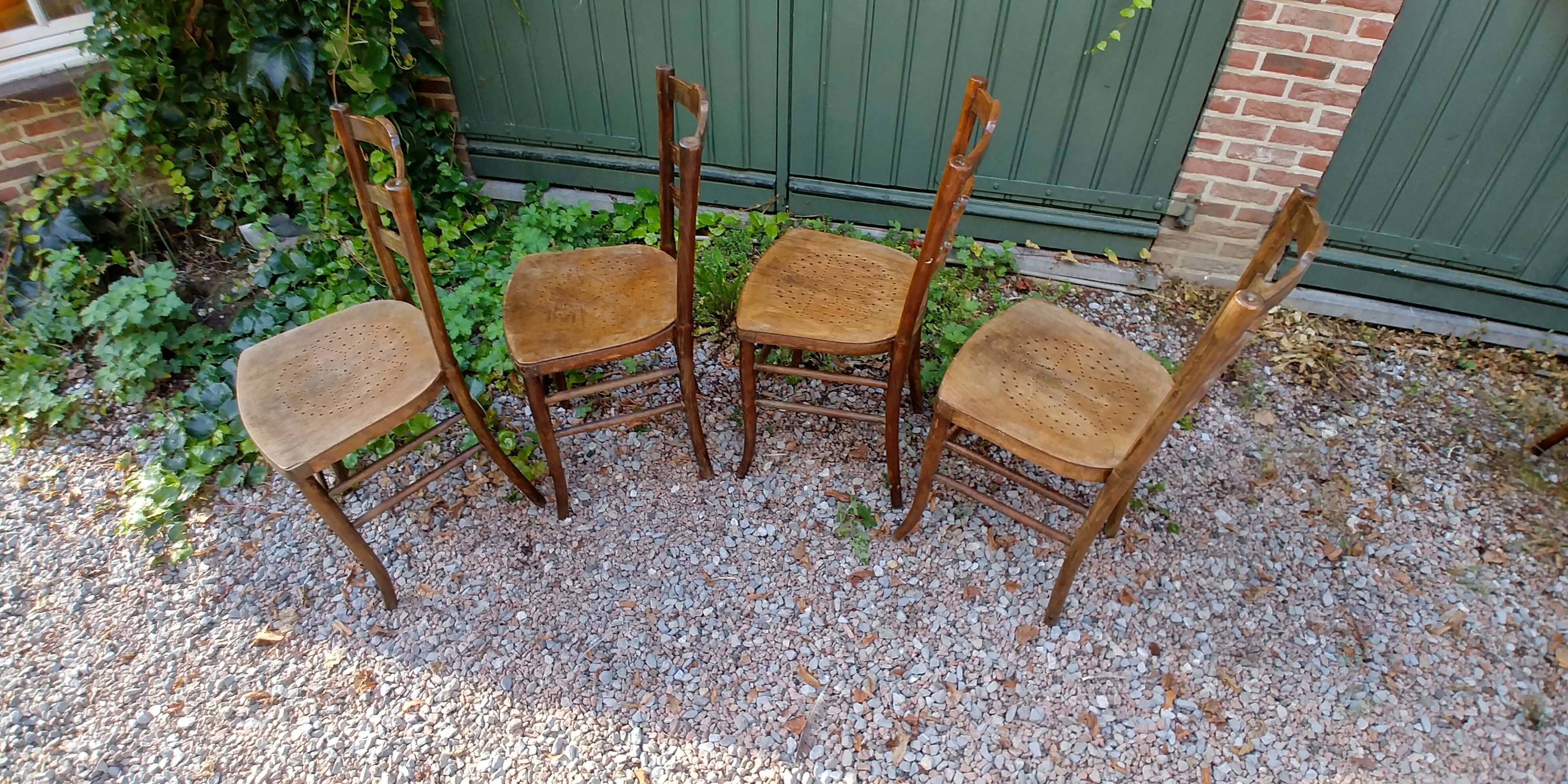 Lot of 4 bistro chairs Cambier