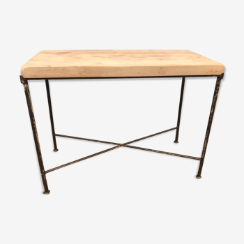 Table serves steel and beech office