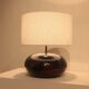 Round glazed ceramic lamp - from the 1960s