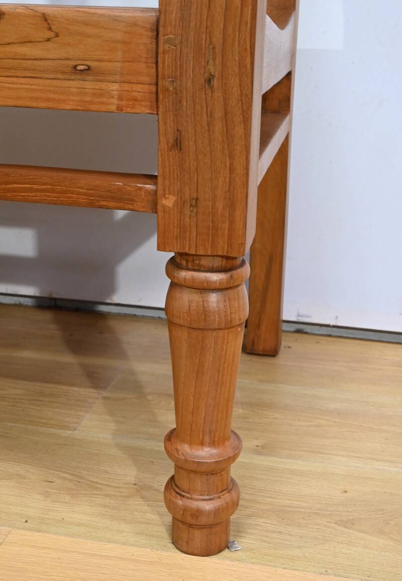 Antique colonial teak veranda bench – mid-20th century