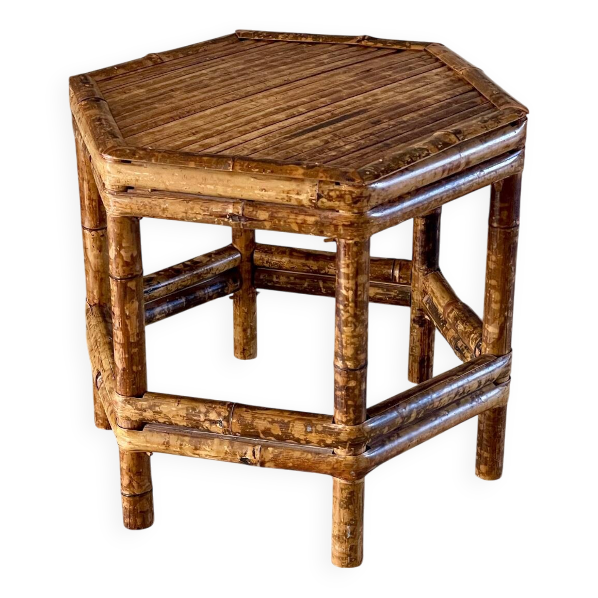 Table basse en bambou vintage