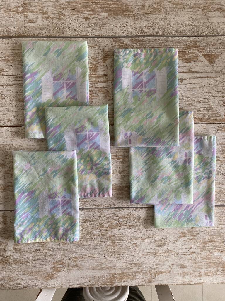 Pack of 10 APAC 80's pastel napkins - 43x43 cm - polycotton