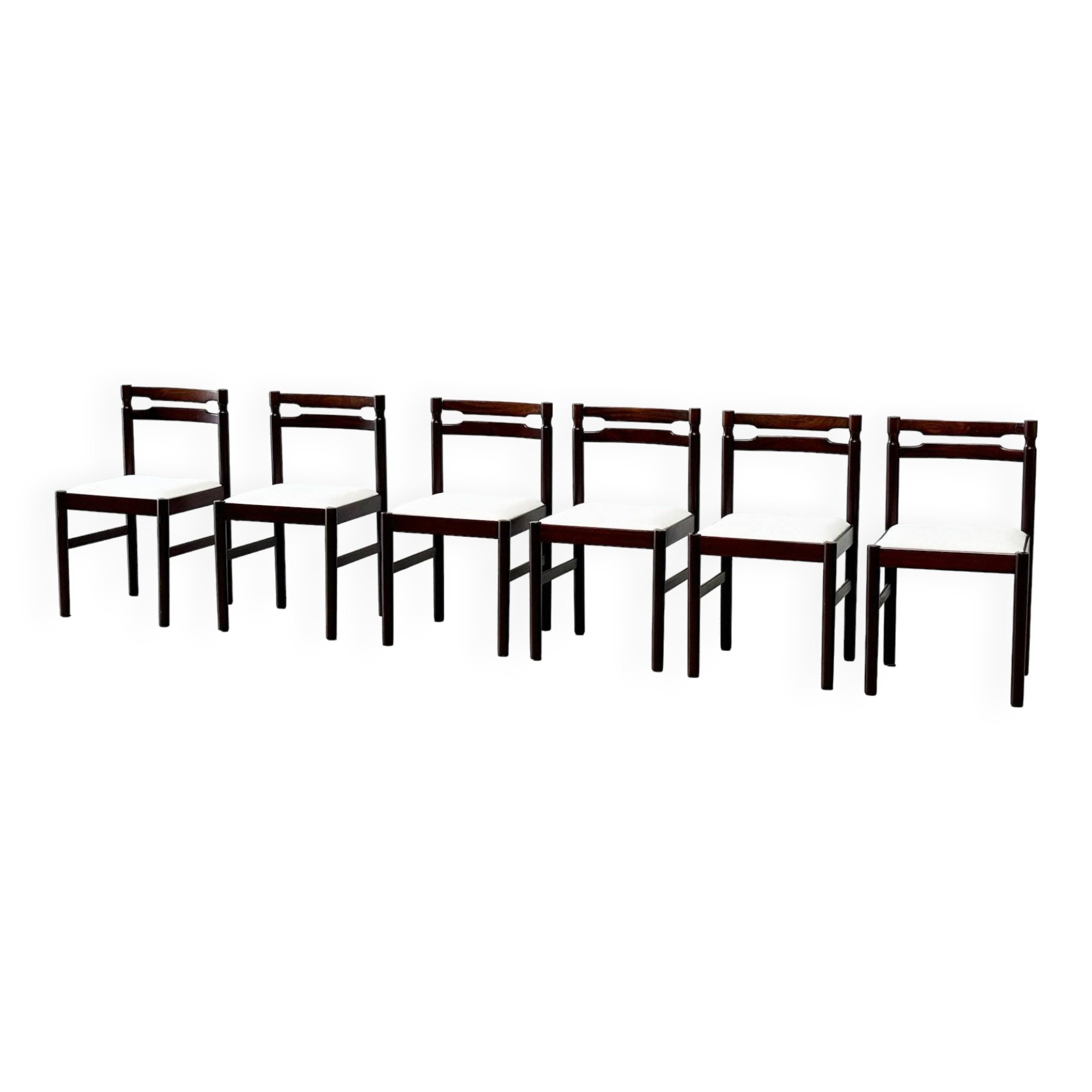 Set of six rosewood dining chairs