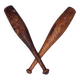 2 old wooden juggling clubs