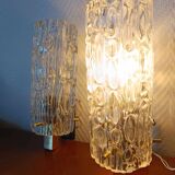 Pair of 1950s brass and glass wall lights