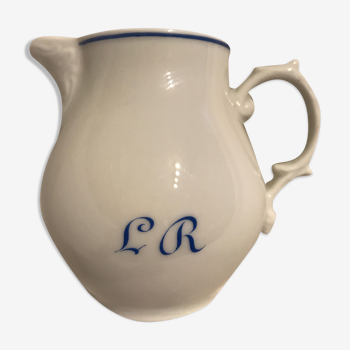 Small monogrammed milk jar