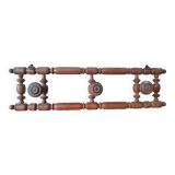 Old wooden wall coat rack
