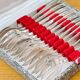 Set of 12 dessert/fish forks in silver-plated metal with hallmark.
