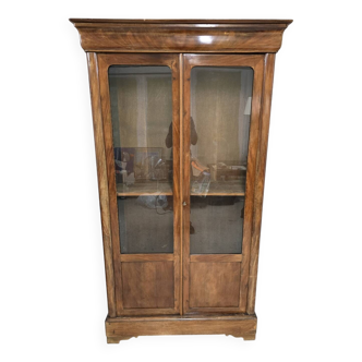Antique walnut display case - Louis Philippe period