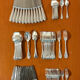 Christofle Perles, 72-piece cutlery set in silver-plated metal, excellent condition.