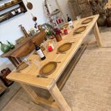 Solid oak farmhouse table with extensions