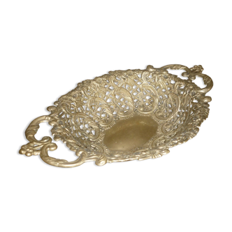 Fruit basket, bread basket with matt gilded bronze handles