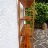 Pair of modular pine wall shelves