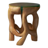 Unique Carved Stool From Single Piece of Wood