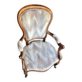 Fauteuil Cabriolet Louis Philippe Ancien / Tissu Moderne