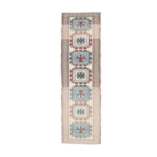 1970s Turkish Oushak Handmade Runner Rug 73x245