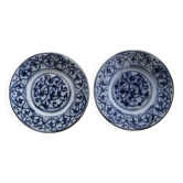 Set of 2 old 18th blue Delfware plates