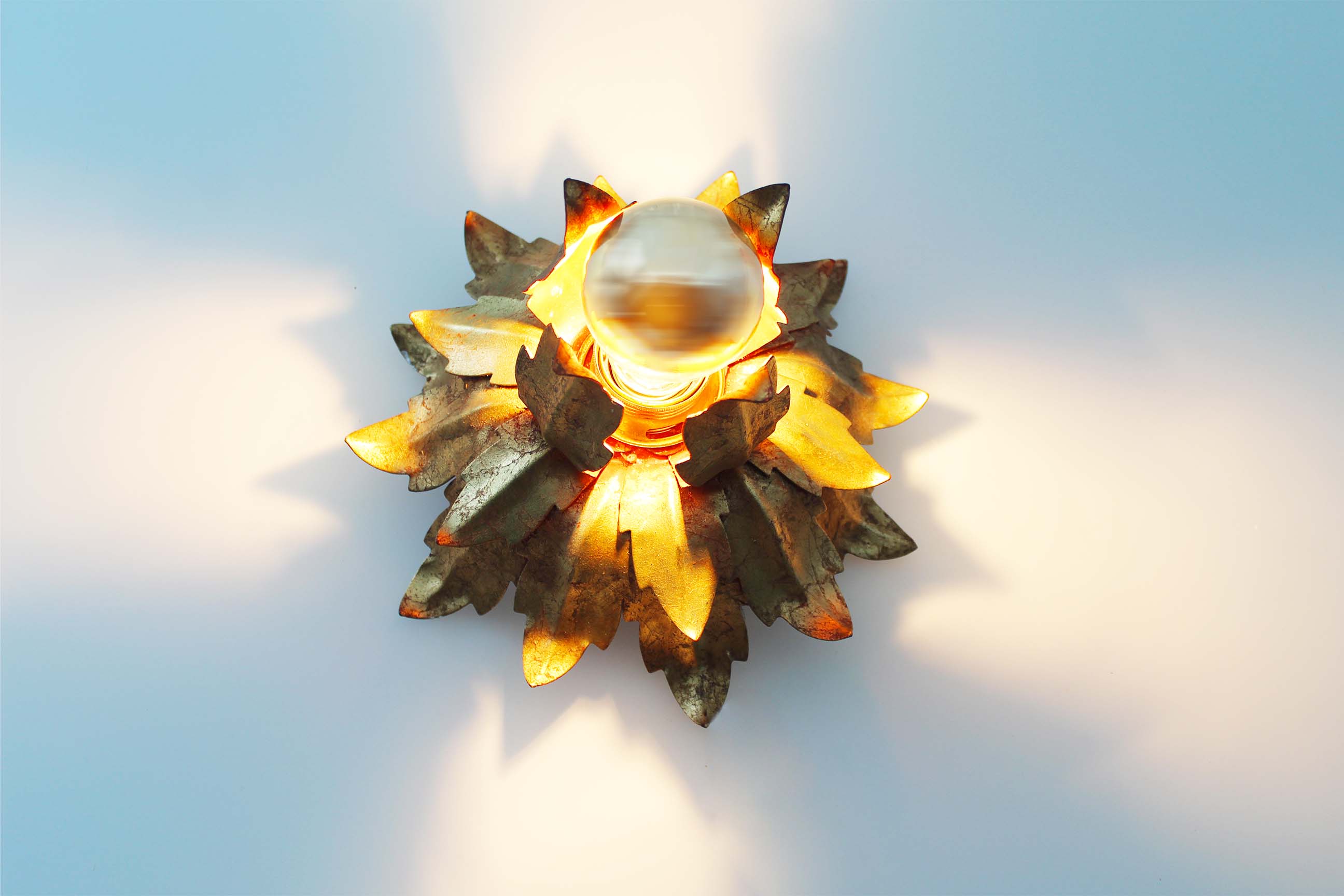 Set of three gilt Italian Florentine wall lights by Banci Firenze