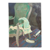 Oil painting on canvas, Shadow of hope, 130x89cm, with frame