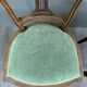 8 Vintage Wooden Chairs With Green Velvet Seat 20th Century