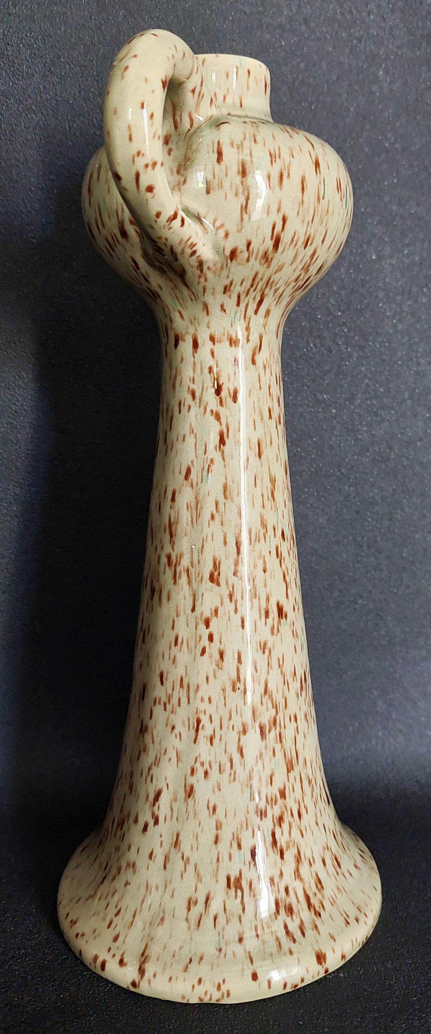 Speckled ceramic soliflore vase, 20th century