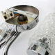 Double wall lamp 1970's chrome and glass