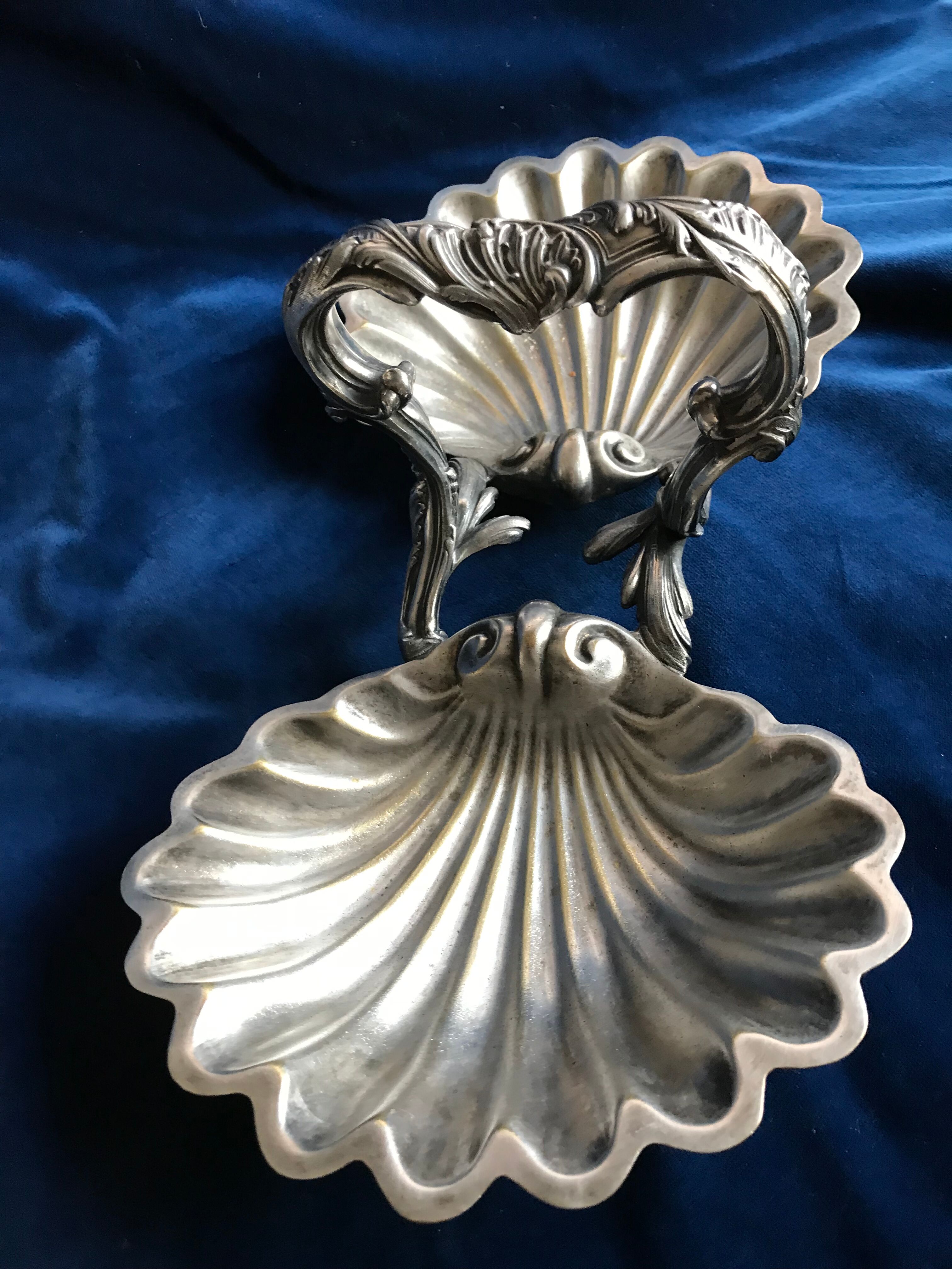 Old beggar in silver bronze