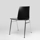 21th Century Black Chair with Wooden Seat, Belgium