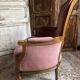 Small Louis XVI armchair in old rose velvet, removable seat – Chic and comfortable