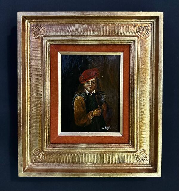 Portrait ''Tronie'' au Béret - École Hollandaise du XVIIIème Siecle