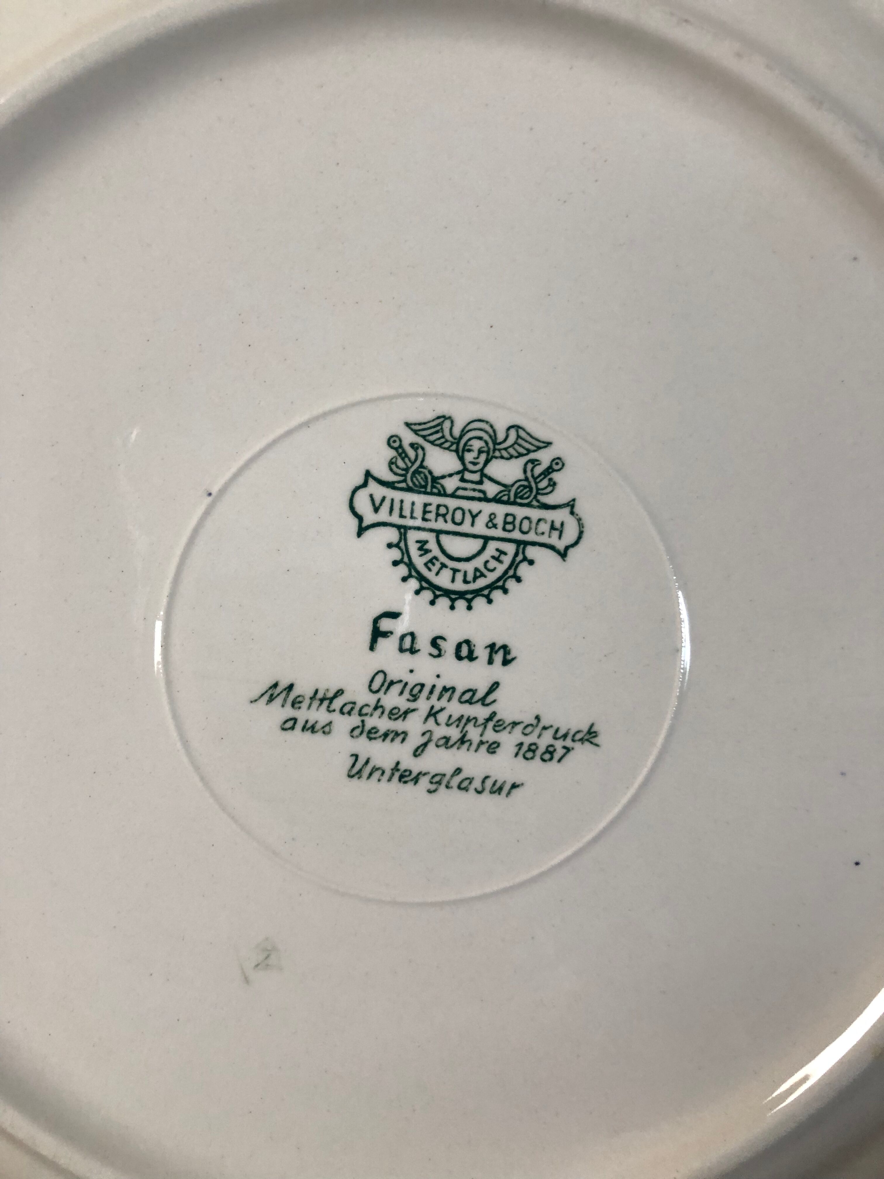 Set of 6 plates Villeroy and Boch Fasan