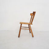 Chaise à dossier en fuseau scandinave en bouleau dans le style d’Ingvar Hildingson, Suède Années 1950