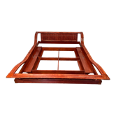 Wicker boat shaped bed by Maugrion 60s -70s