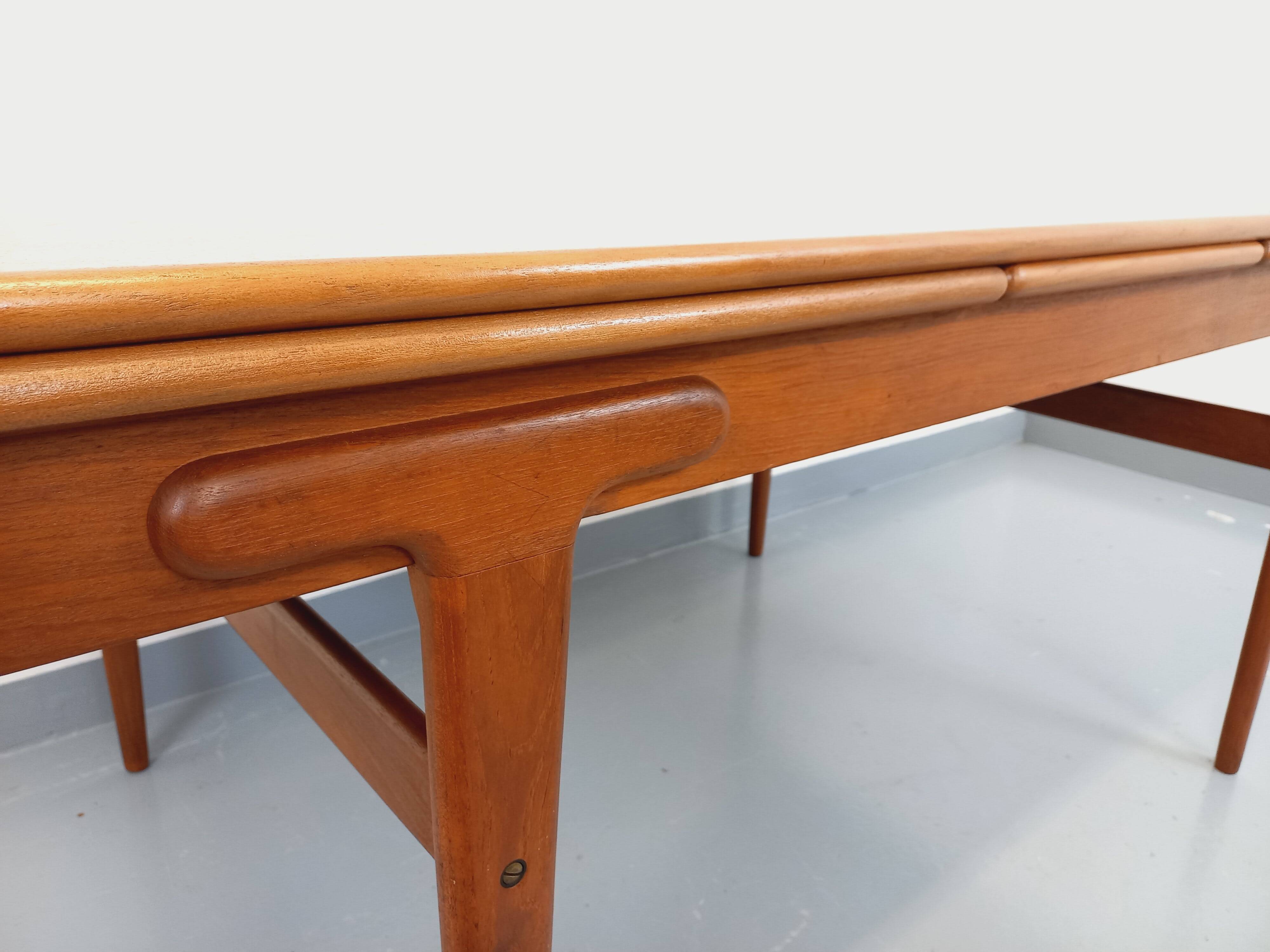 Vintage rectangular Scandinavian dining table by Ejvind A. Johansson teak