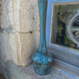 Art Nouveau vase in marbled Soliflore glass paste signed Jouvray