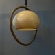 Space Age mushroom pendant light in bamboo Dijkstra Mid Century