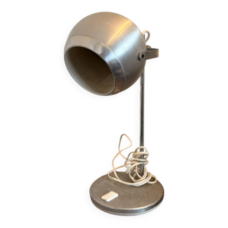 Old Vintage Retro Industrial Silver Metal Eyeball Lamp