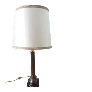 Antique column lamp in marble and gilded metal